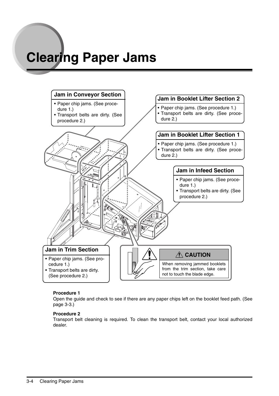 Clearing paper jams, Clearing paper jams -4 | Canon D1 User Manual | Page 23 / 28