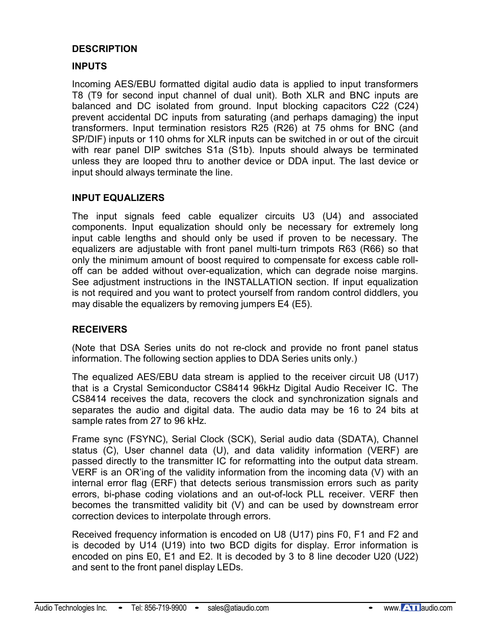 ATI Audio DDA124-BNC User Manual | Page 3 / 8