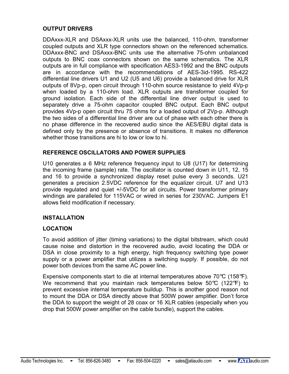 ATI Audio DDA124-BNC User Manual | Page 5 / 8
