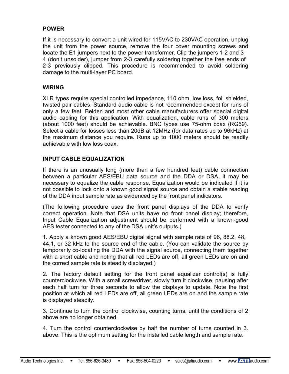 ATI Audio DDA124-BNC User Manual | Page 6 / 8