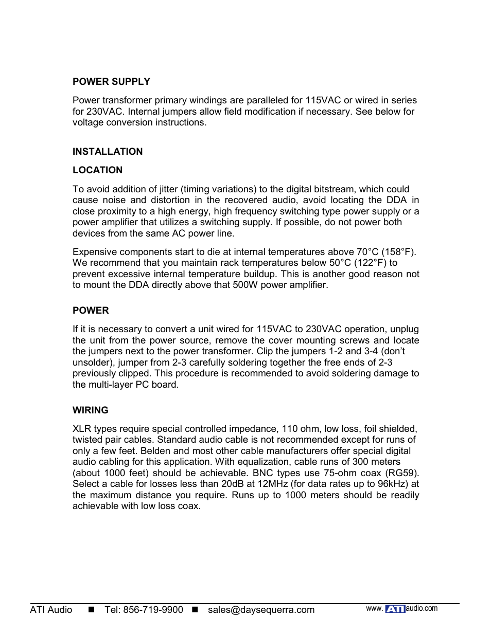 ATI Audio DDA208-BNC User Manual | Page 4 / 7