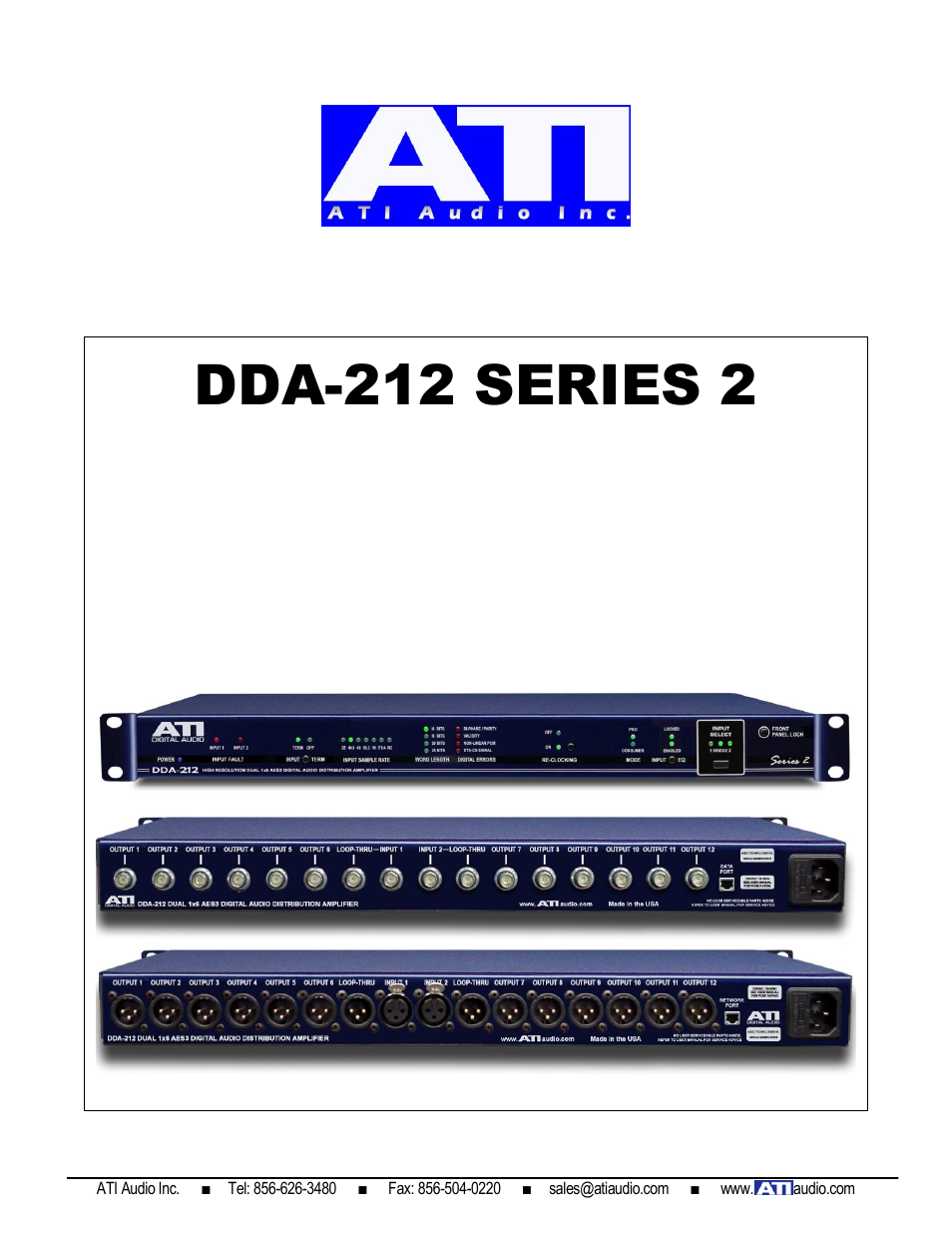 ATI Audio DDA212-BNC User Manual | 8 pages