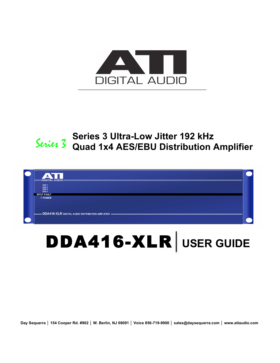 ATI Audio DDA416-XLR User Manual | 9 pages