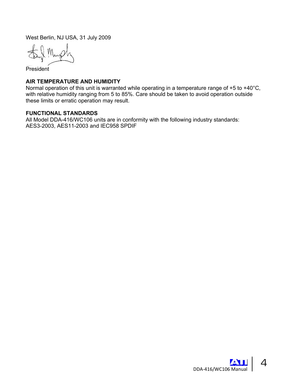 ATI Audio DDA416/WC106 User Manual | Page 4 / 14