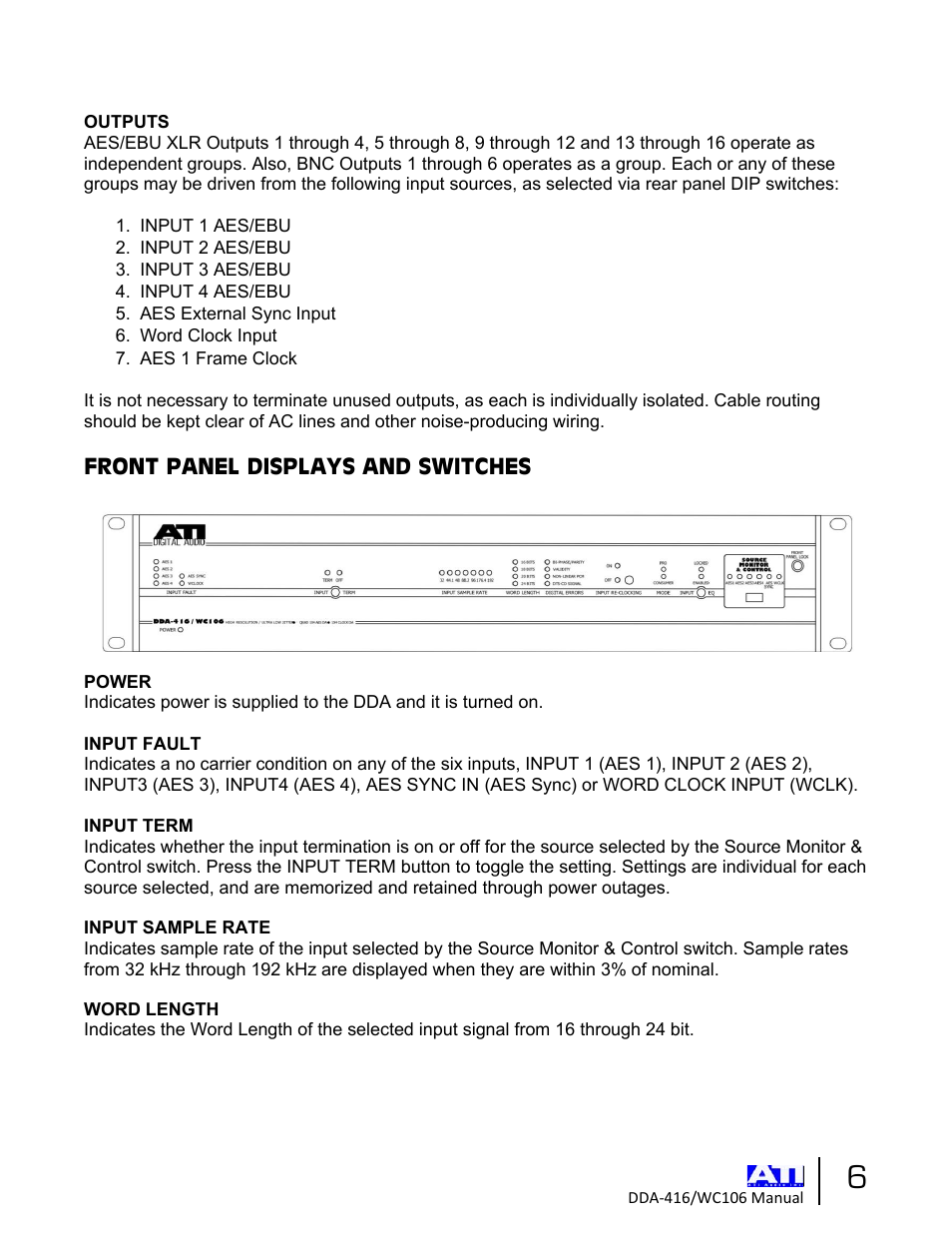 ATI Audio DDA416/WC106 User Manual | Page 6 / 14