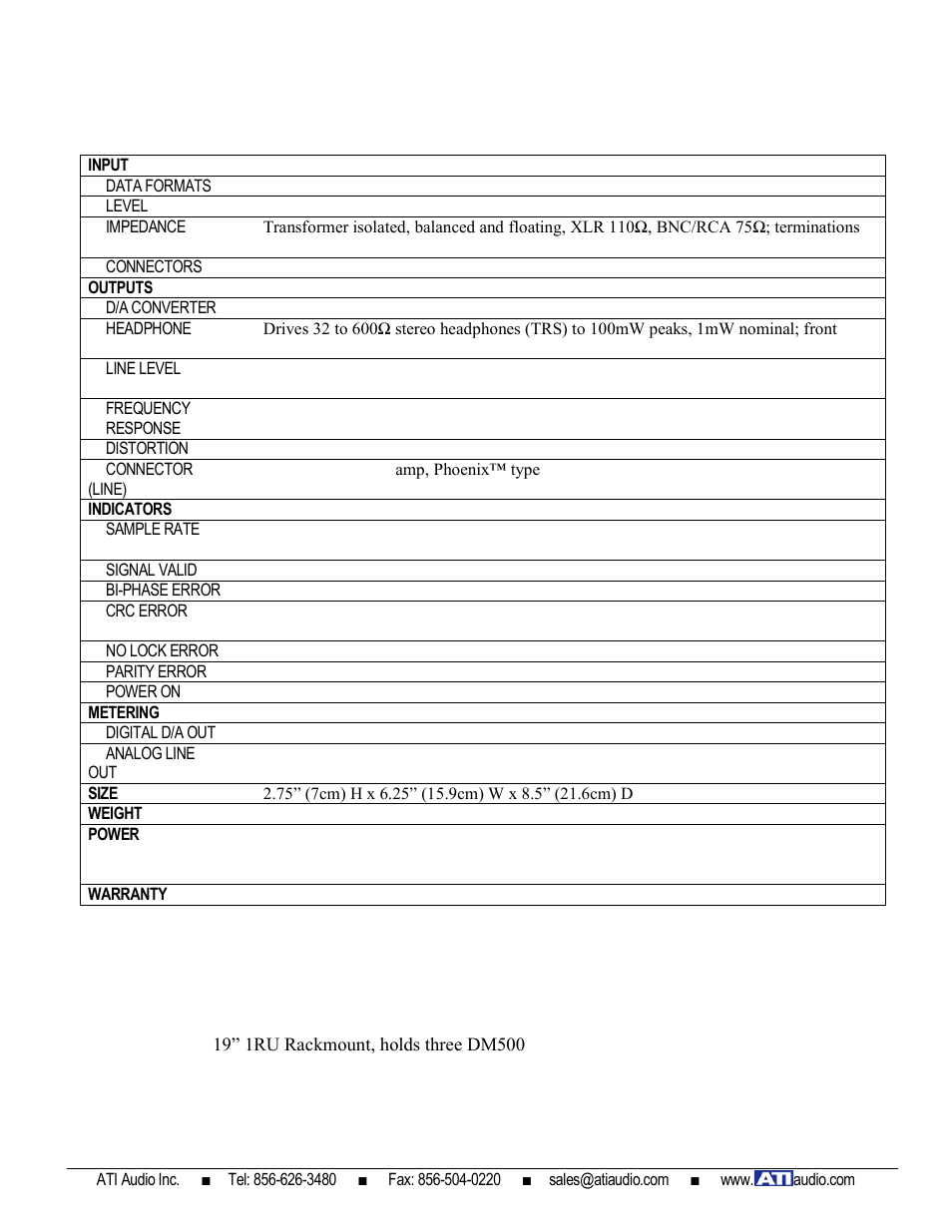 ATI Audio DM500 User Manual | Page 5 / 6