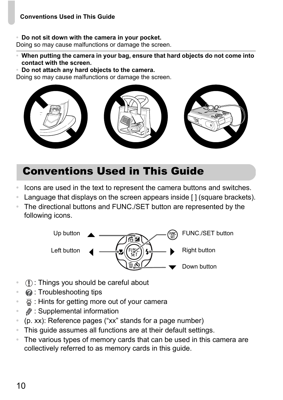 Conventions used in this guide | Canon A800 User Manual | Page 10 / 144