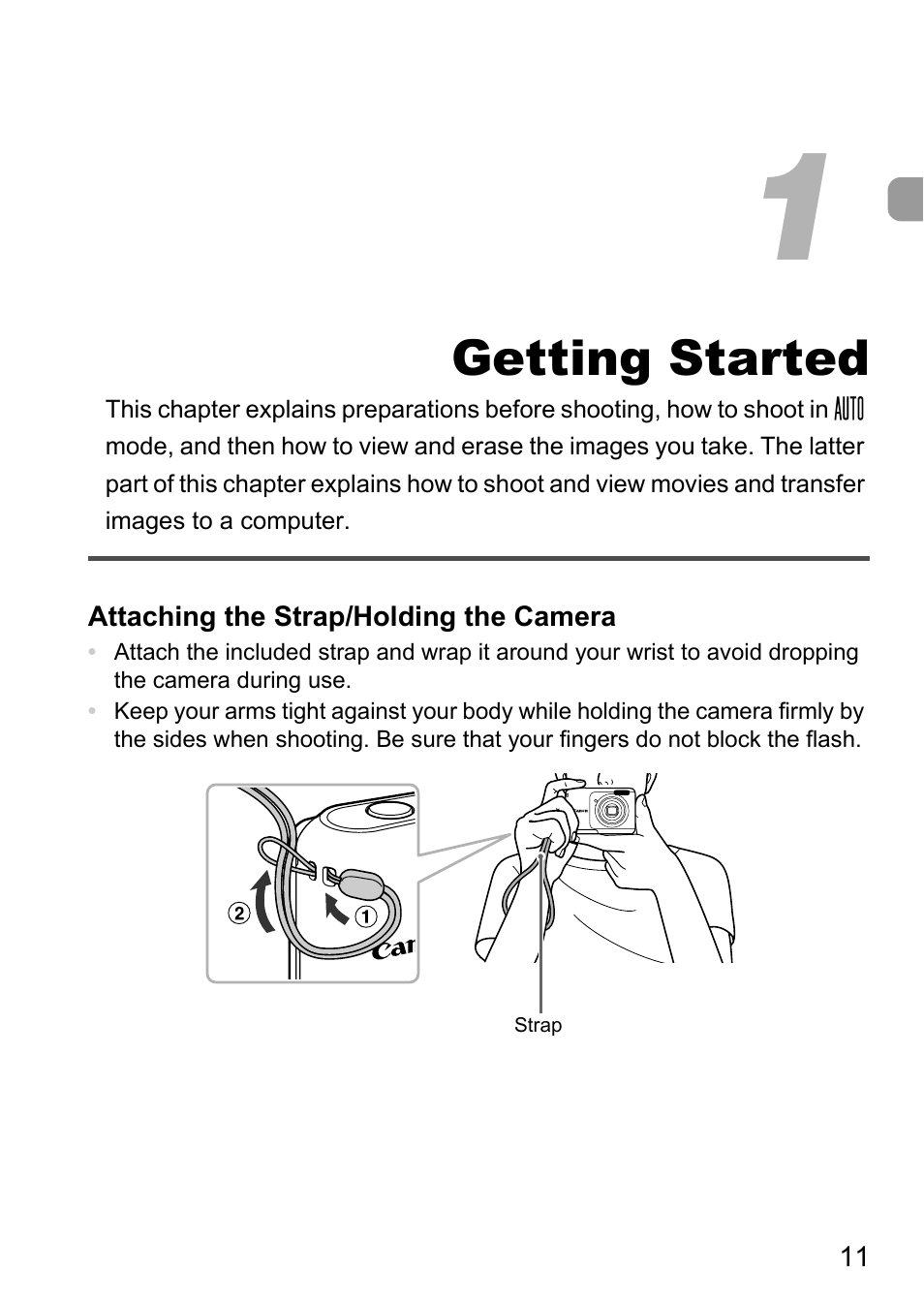 1 getting started, Getting started | Canon A800 User Manual | Page 11 / 144