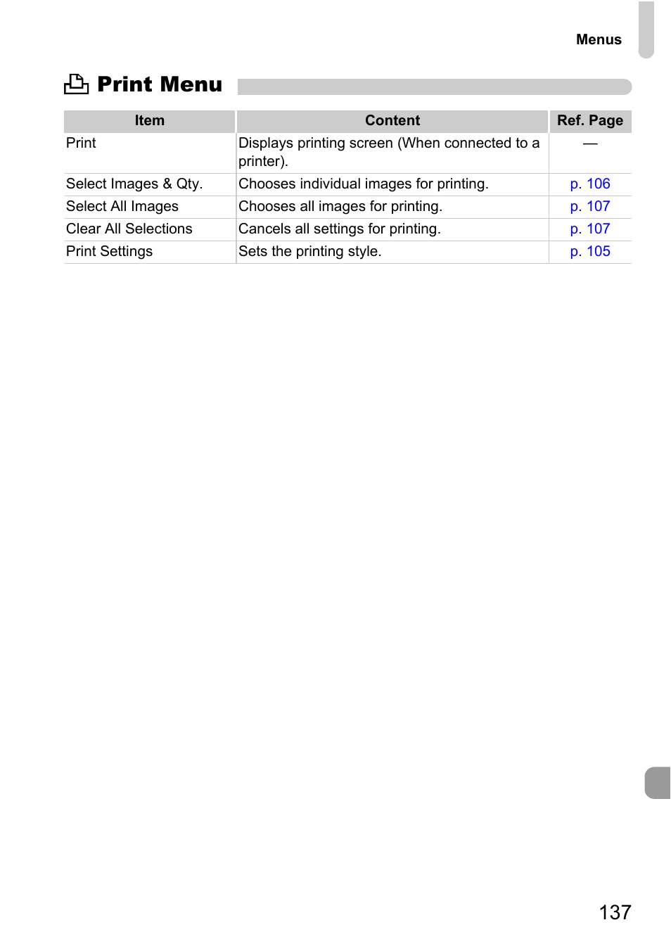 2 print menu | Canon A800 User Manual | Page 137 / 144