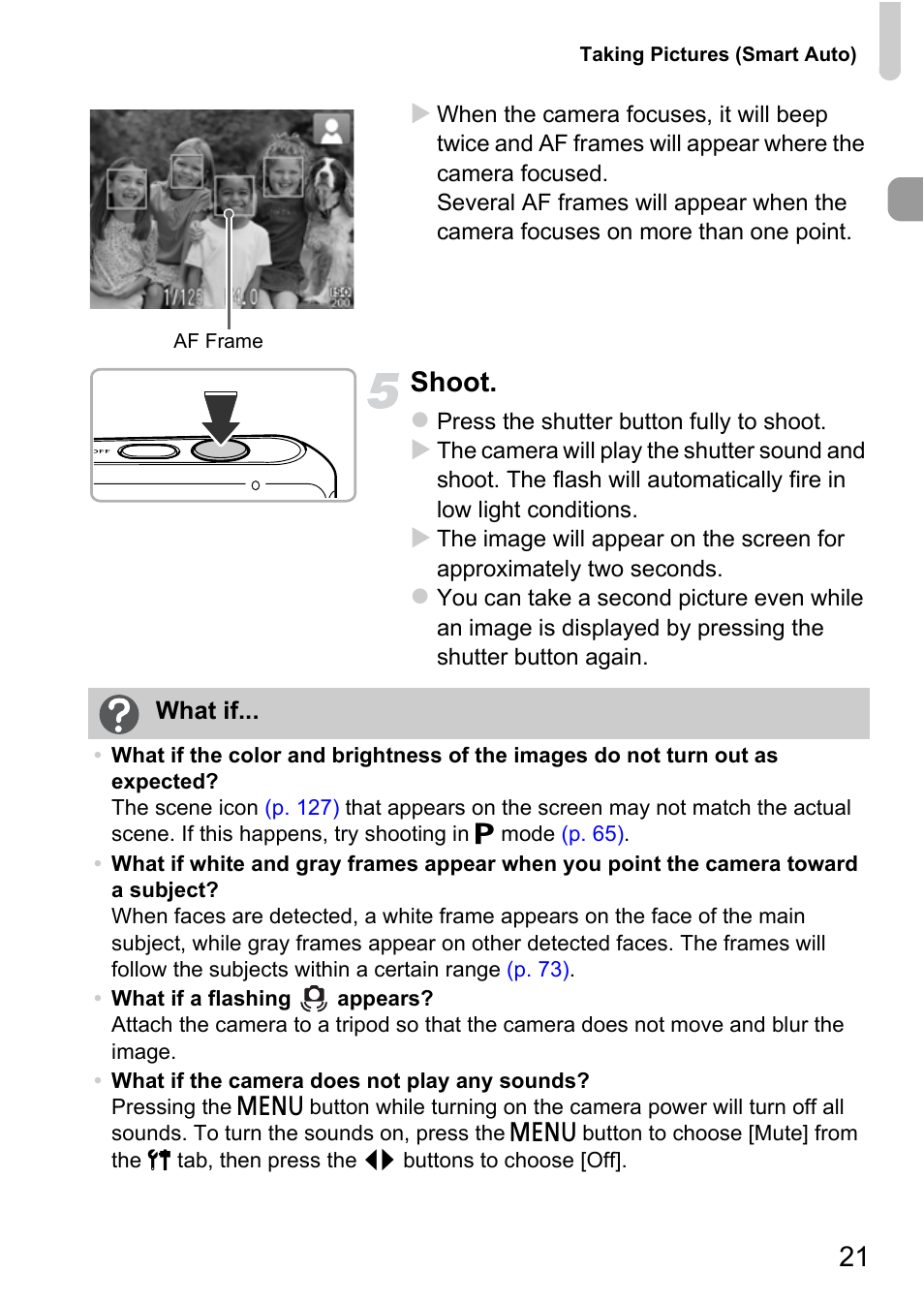 Shoot | Canon A800 User Manual | Page 21 / 144