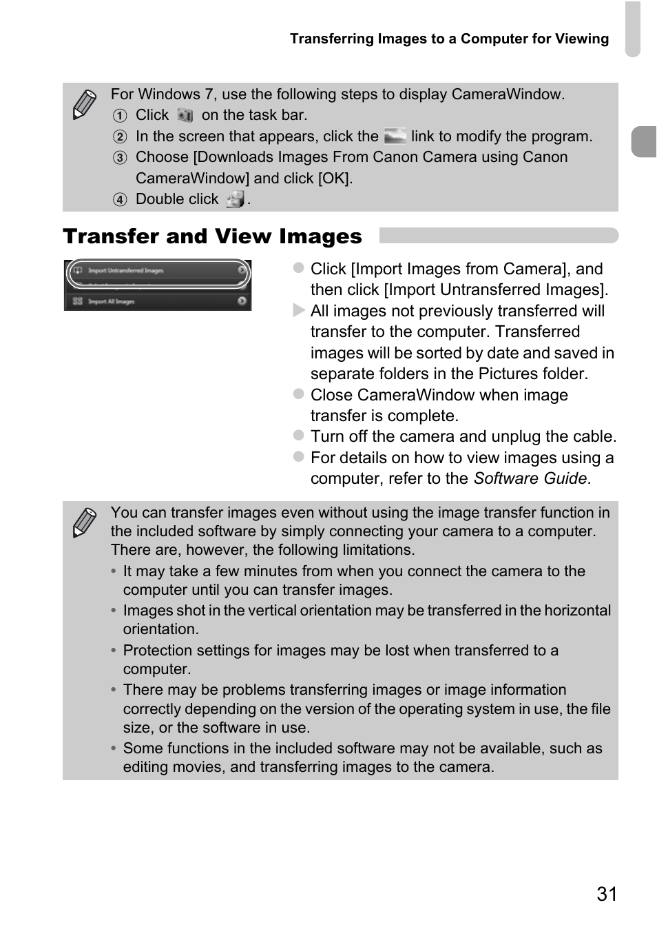 Transfer and view images | Canon A800 User Manual | Page 31 / 144