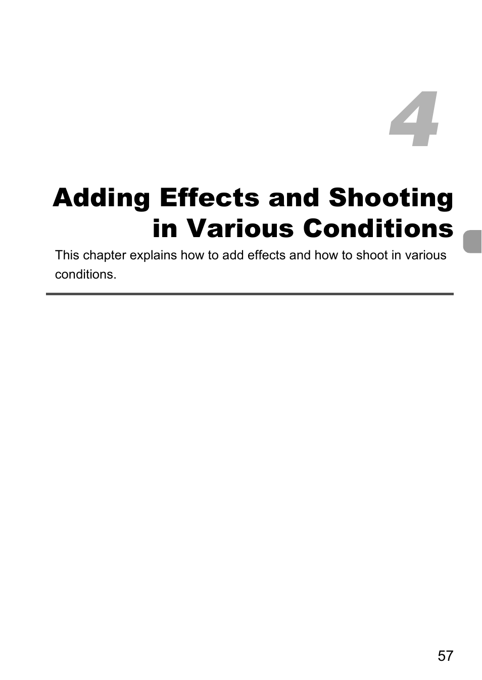 4 adding effects and shooting, In various conditions, P. 57) | Canon A800 User Manual | Page 57 / 144