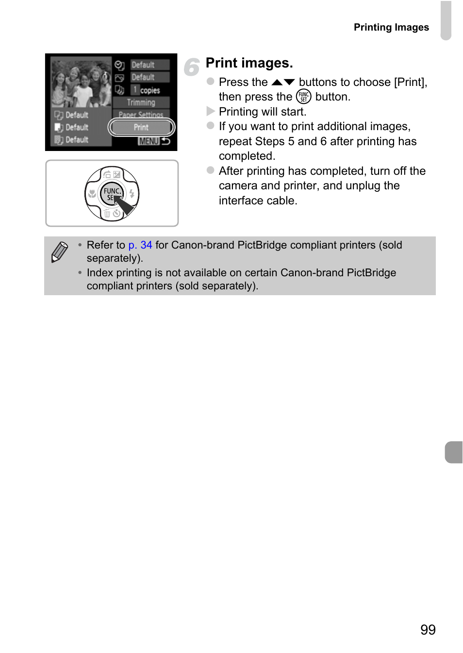 99 print images | Canon A800 User Manual | Page 99 / 144