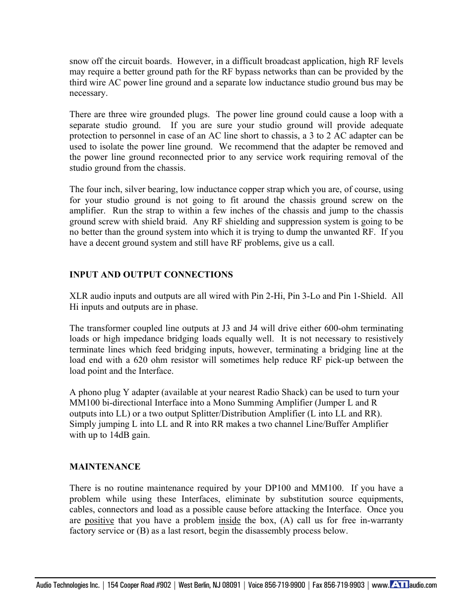 ATI Audio DP100 User Manual | Page 4 / 7