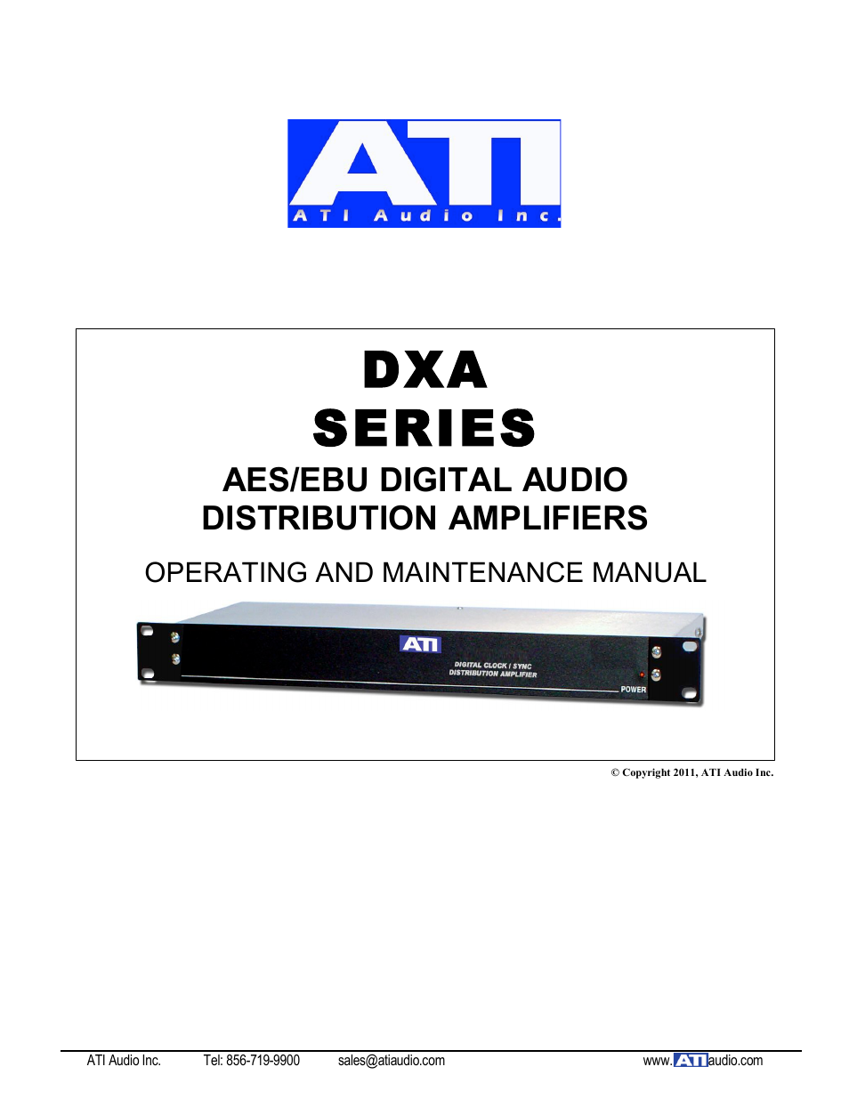 ATI Audio DXA112-BNC User Manual | 7 pages