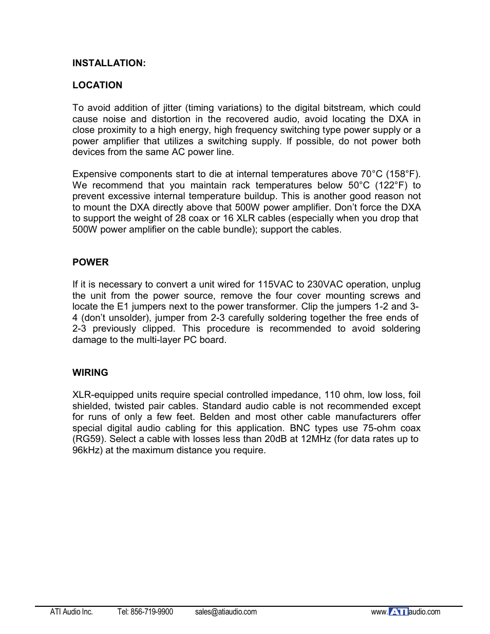ATI Audio DXA112-BNC User Manual | Page 4 / 7