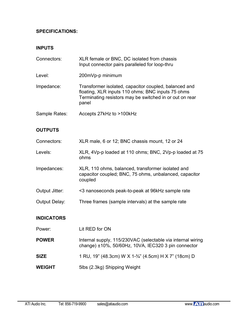 ATI Audio DXA112-BNC User Manual | Page 5 / 7