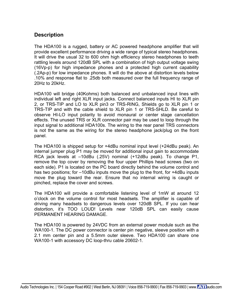 Description | ATI Audio HDA100 User Manual | Page 2 / 3