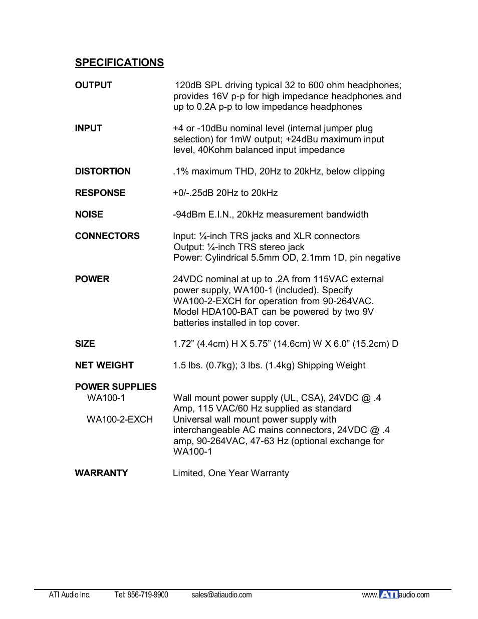 ATI Audio HDA100-BAT User Manual | Page 3 / 4