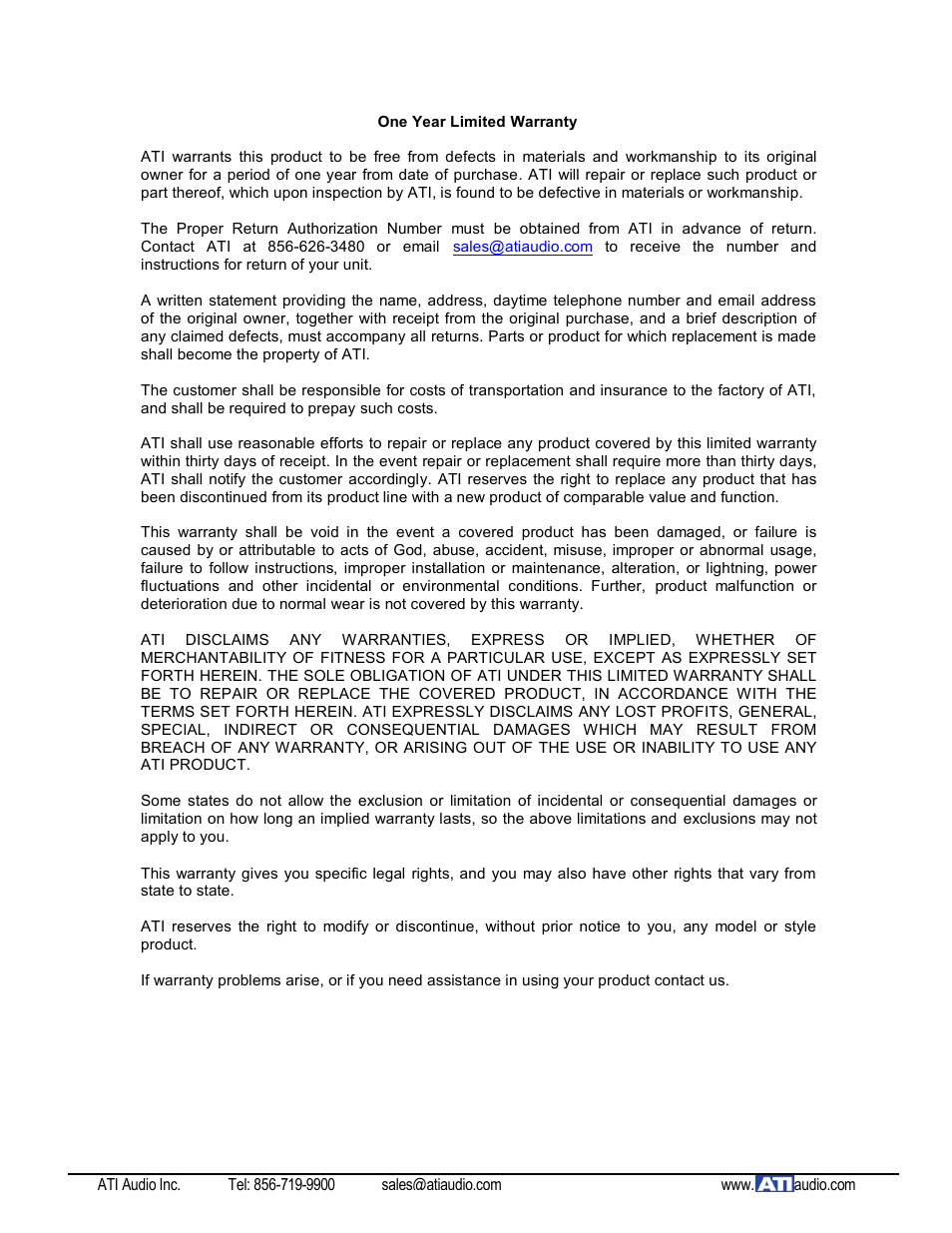 ATI Audio HDA100-BAT User Manual | Page 4 / 4