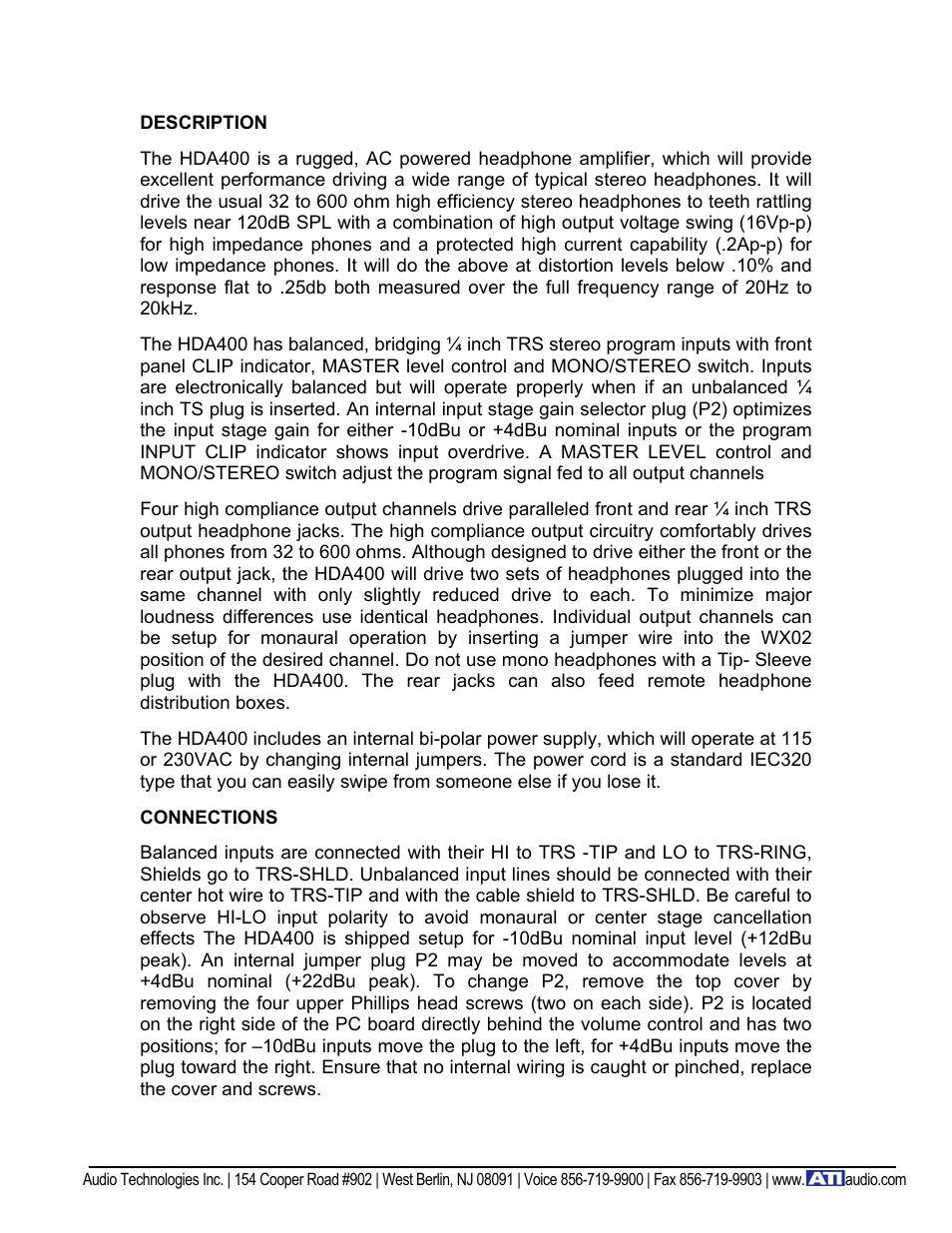 ATI Audio HDA400 User Manual | Page 2 / 3
