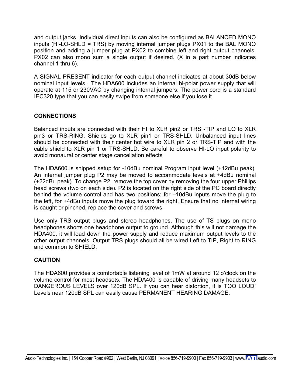 ATI Audio HDA600 User Manual | Page 3 / 4