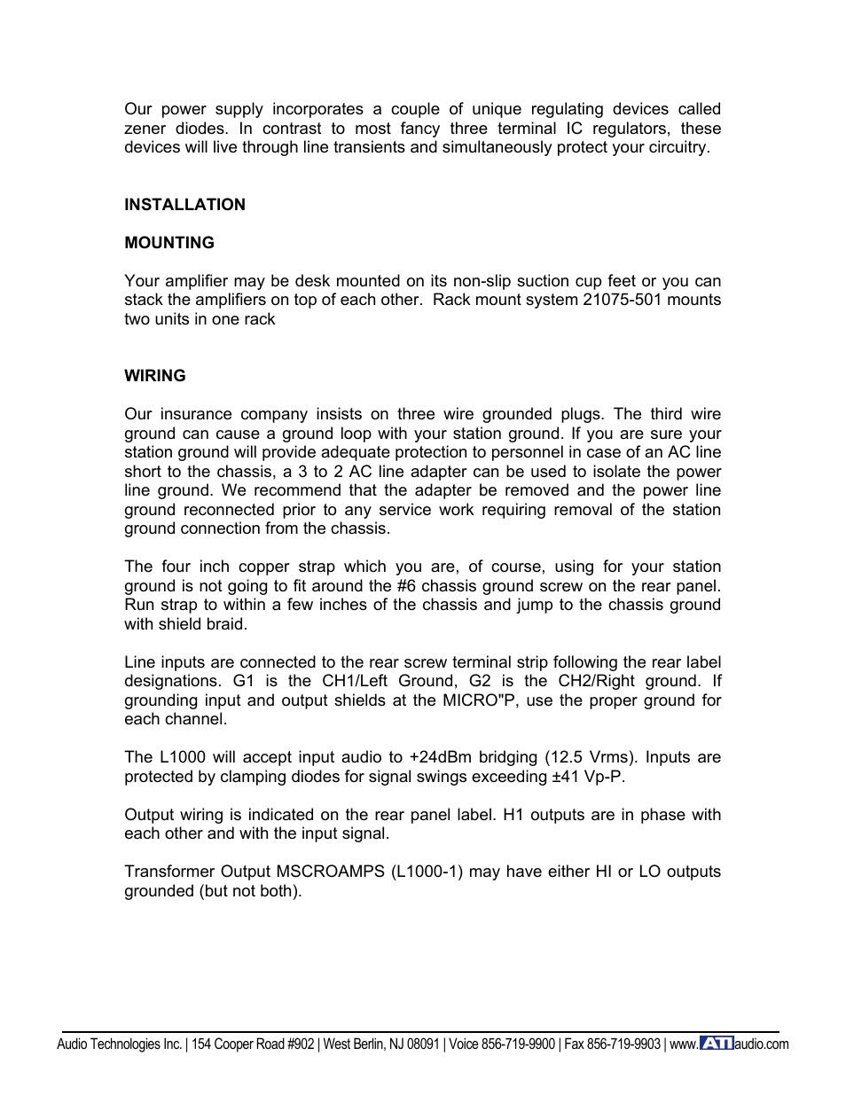 ATI Audio L1000-1 User Manual | Page 3 / 5