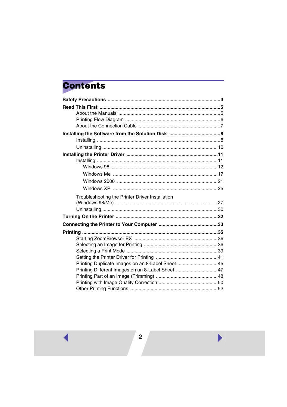 Canon CP100 User Manual | Page 2 / 62