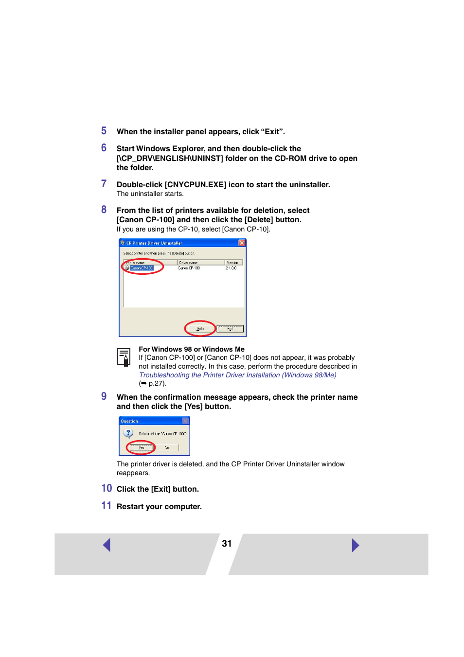 Canon CP100 User Manual | Page 31 / 62