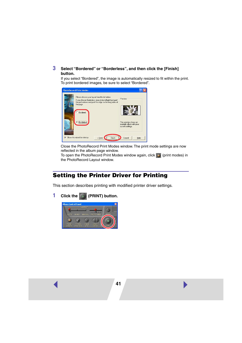 Setting the printer driver for printing, P.41) | Canon CP100 User Manual | Page 41 / 62