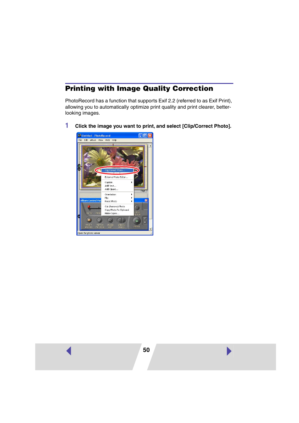 Printing with image quality correction | Canon CP100 User Manual | Page 50 / 62