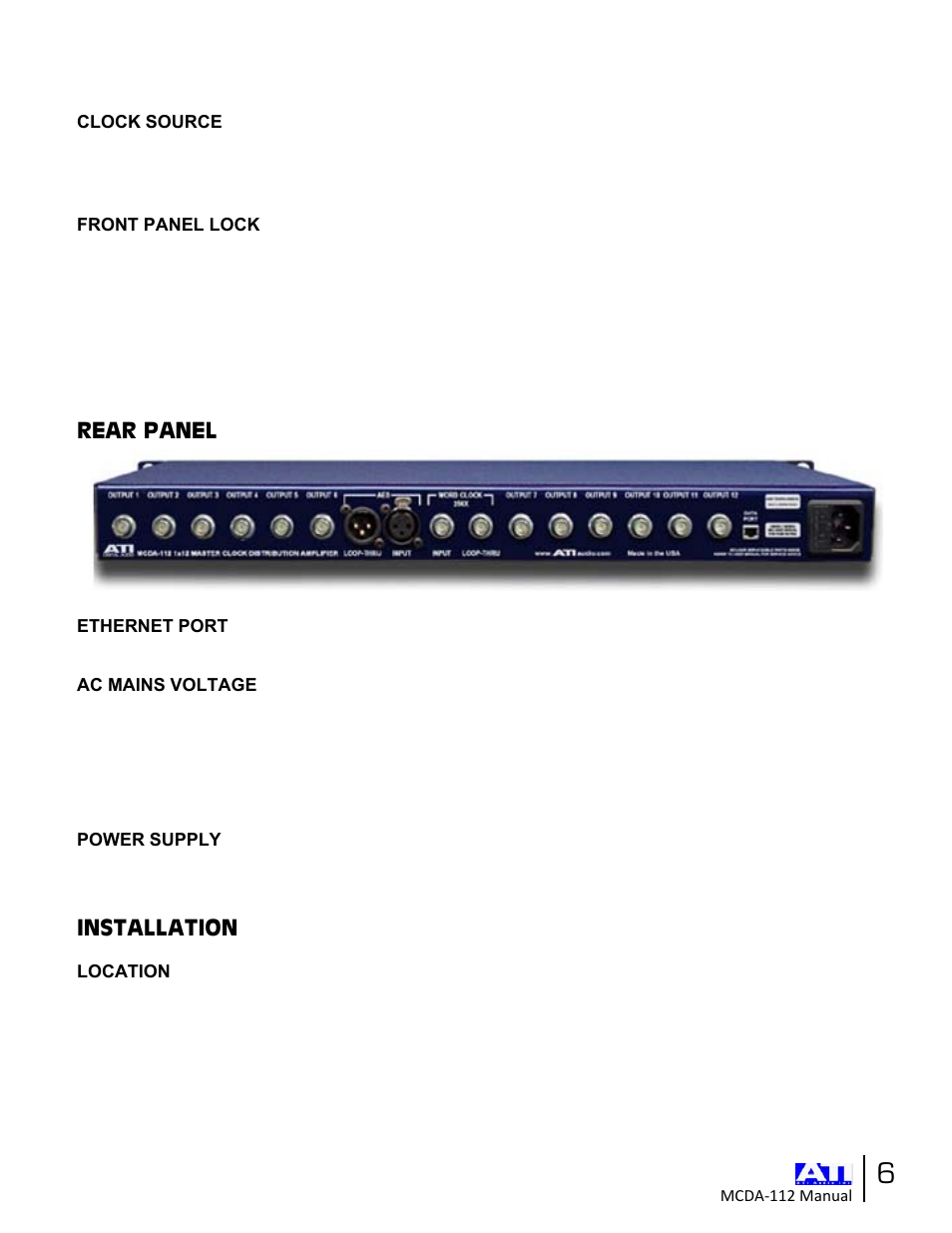 ATI Audio MCDA112 User Manual | Page 6 / 8
