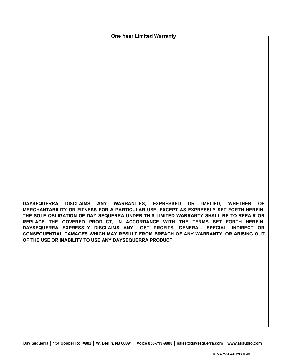 ATI Audio MCDA112 User Manual | Page 8 / 8