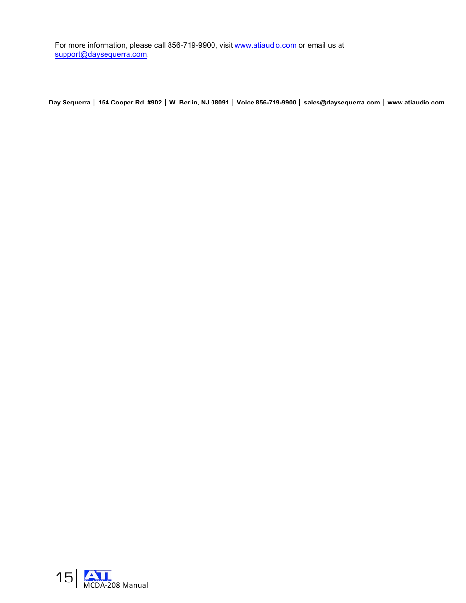 ATI Audio MCDA208 User Manual | Page 15 / 15
