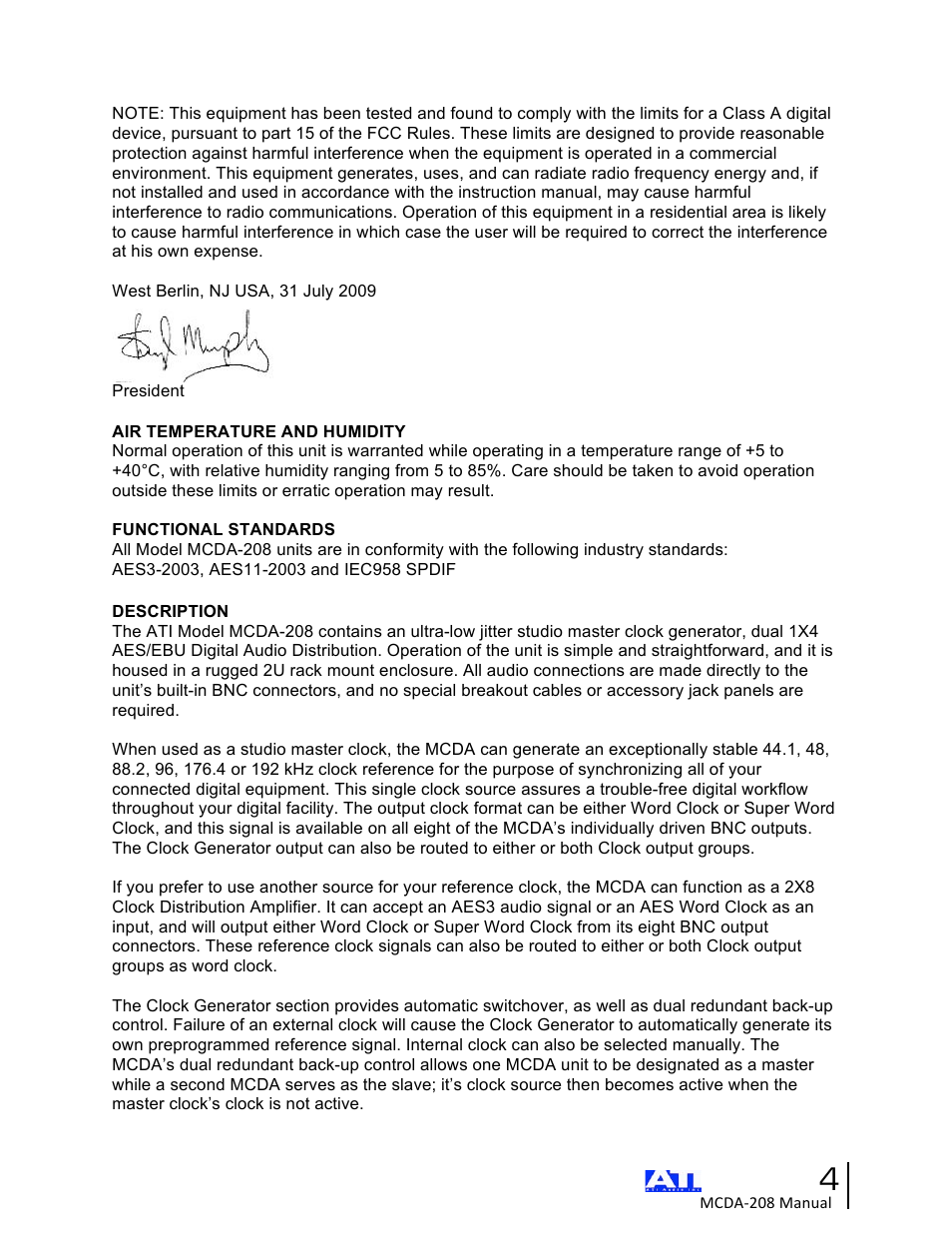 ATI Audio MCDA208 User Manual | Page 4 / 15