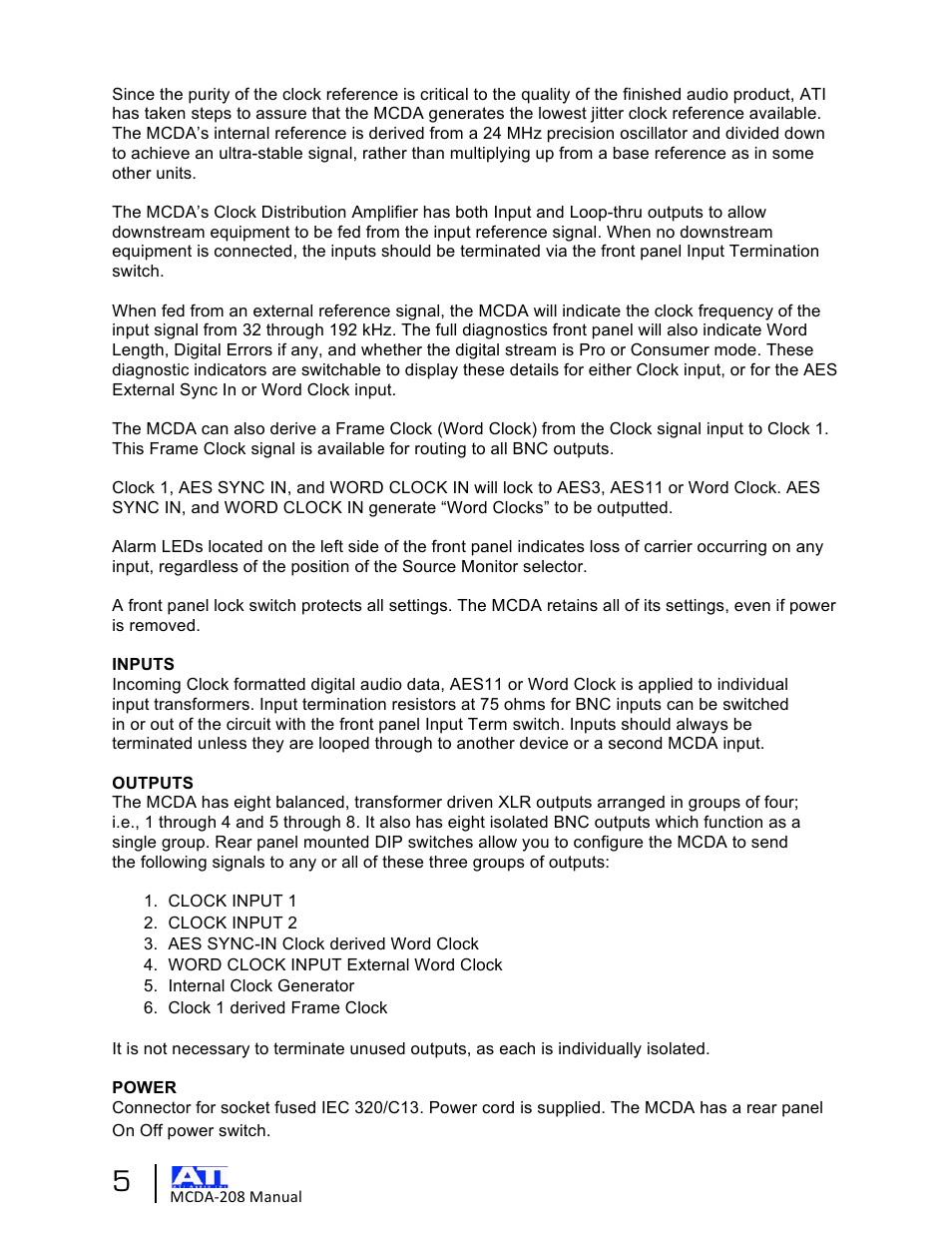 ATI Audio MCDA208 User Manual | Page 5 / 15