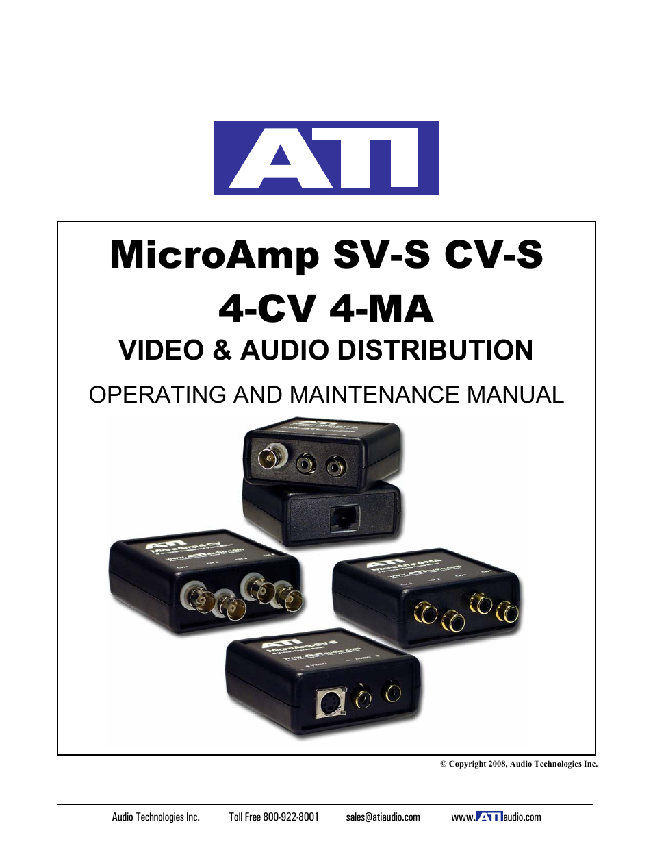 ATI Audio MicroAmp 4-CV User Manual | 5 pages