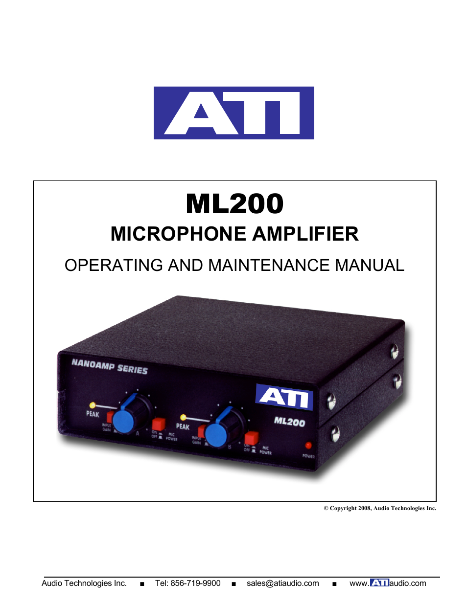 ATI Audio ML200 User Manual | 7 pages