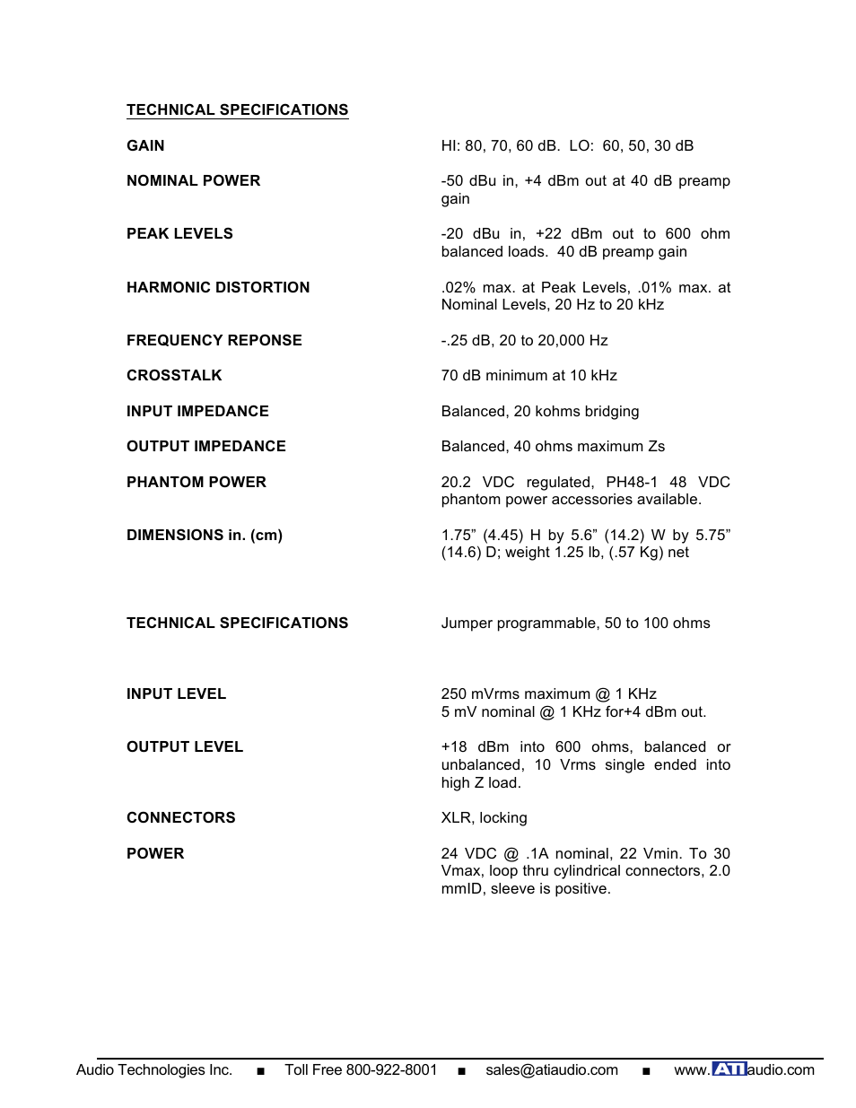 ATI Audio ML200 User Manual | Page 6 / 7