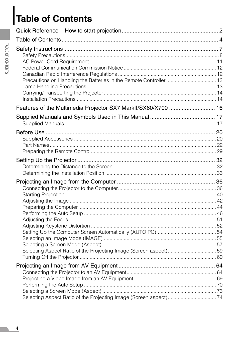 Canon SX7 MARKII User Manual | Page 4 / 146