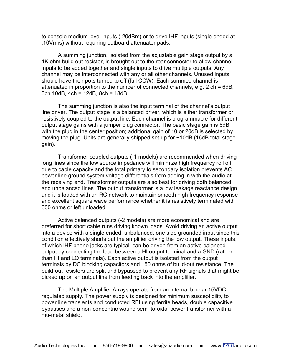 ATI Audio MLA400-1 User Manual | Page 3 / 10