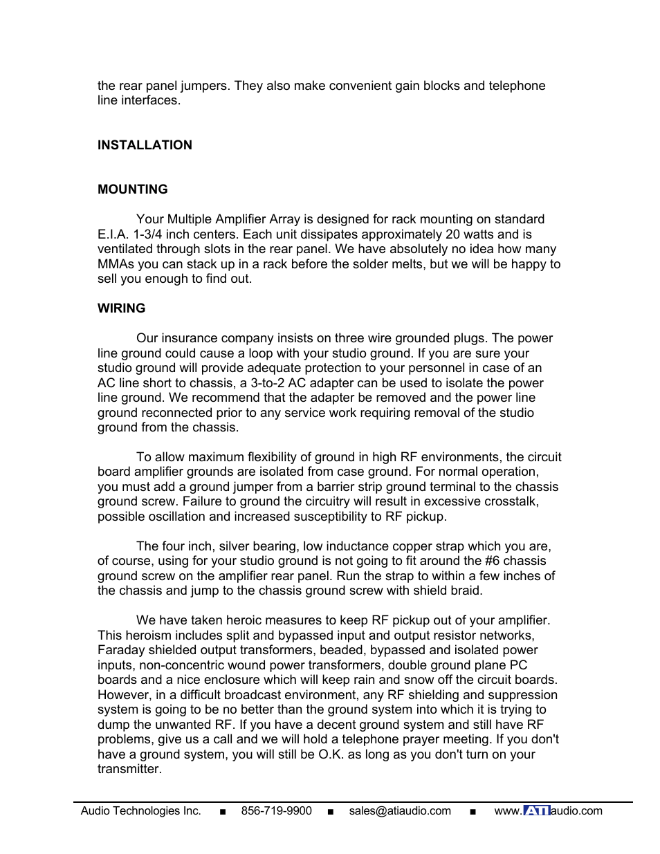 ATI Audio MLA400-1 User Manual | Page 5 / 10