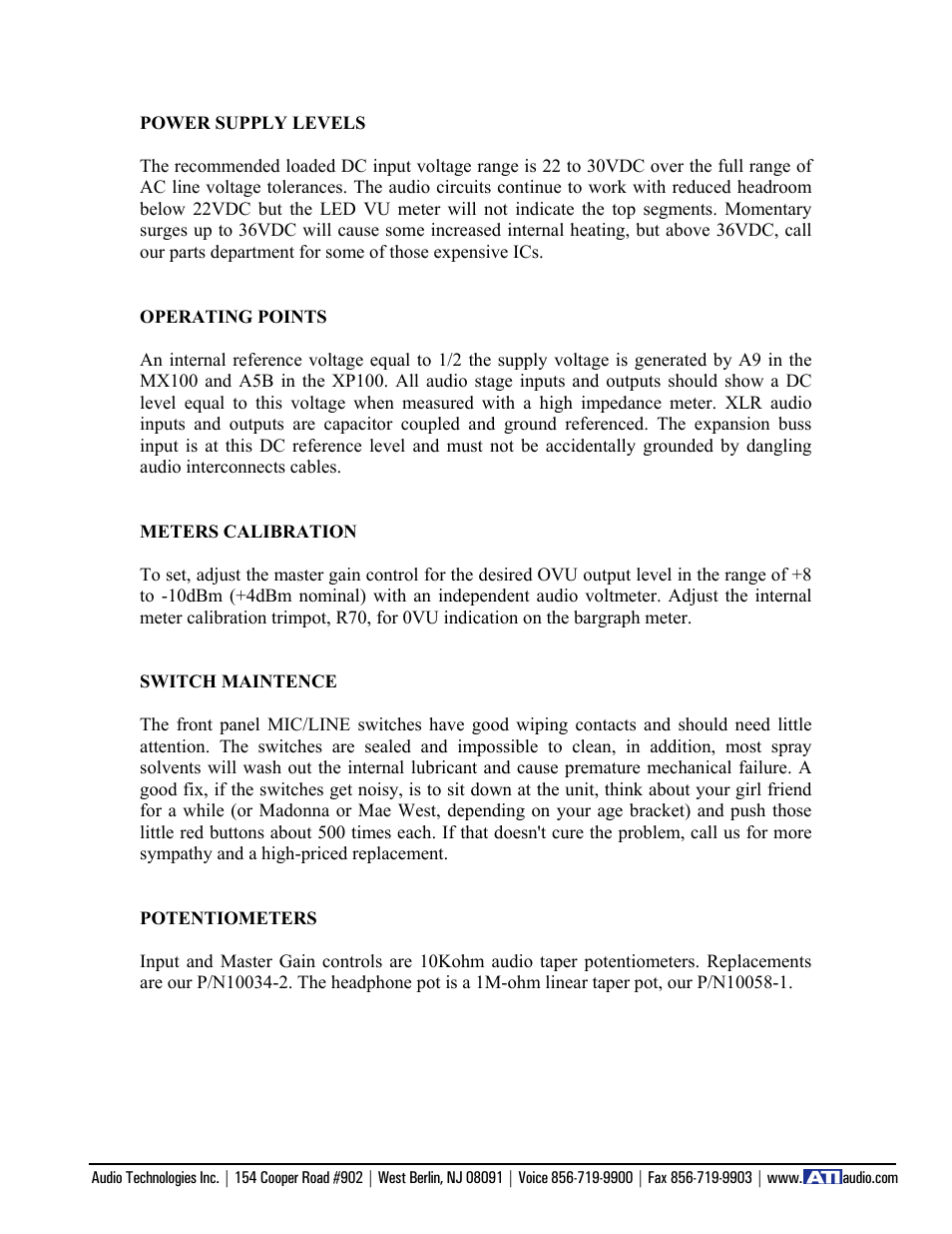 ATI Audio MX100 User Manual | Page 11 / 14