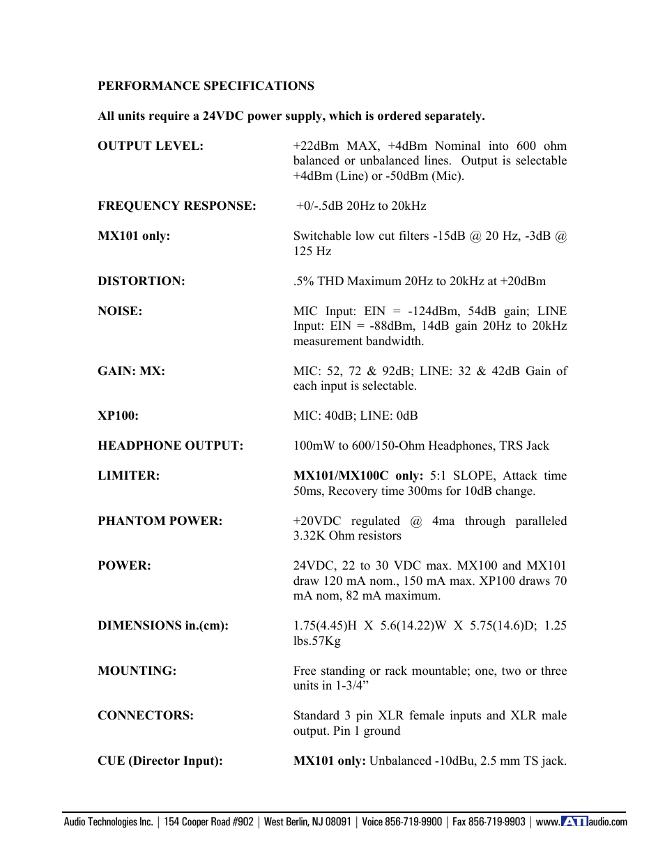 ATI Audio MX100 User Manual | Page 12 / 14