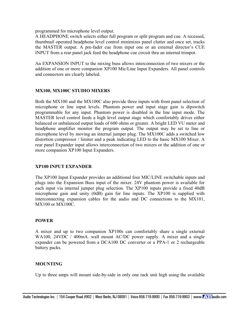 ATI Audio MX100 User Manual | Page 3 / 14