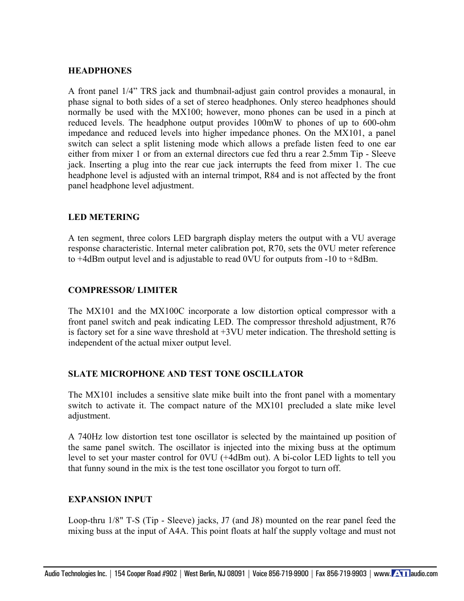 ATI Audio MX100 User Manual | Page 6 / 14