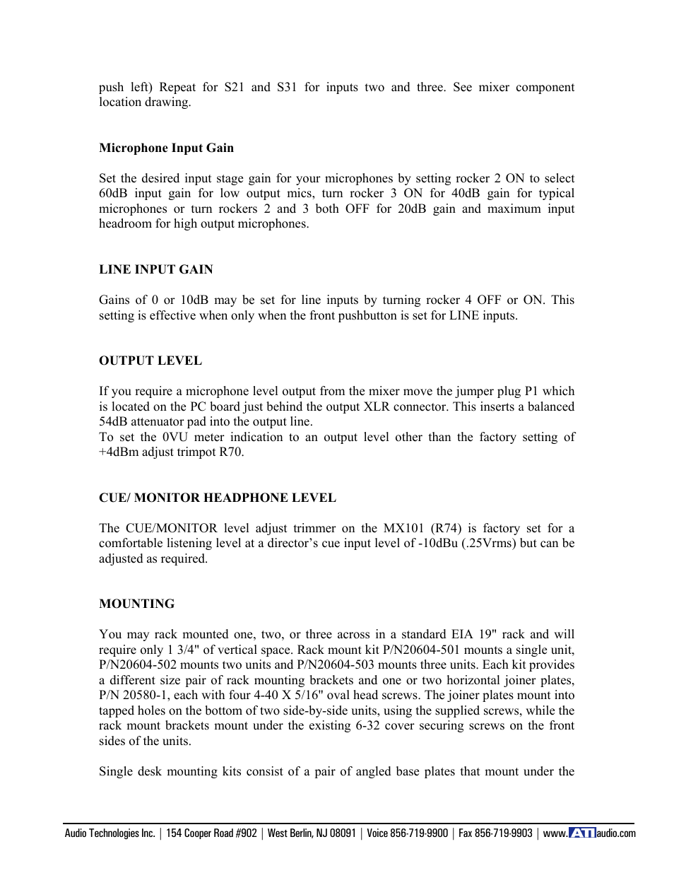 ATI Audio MX100 User Manual | Page 9 / 14