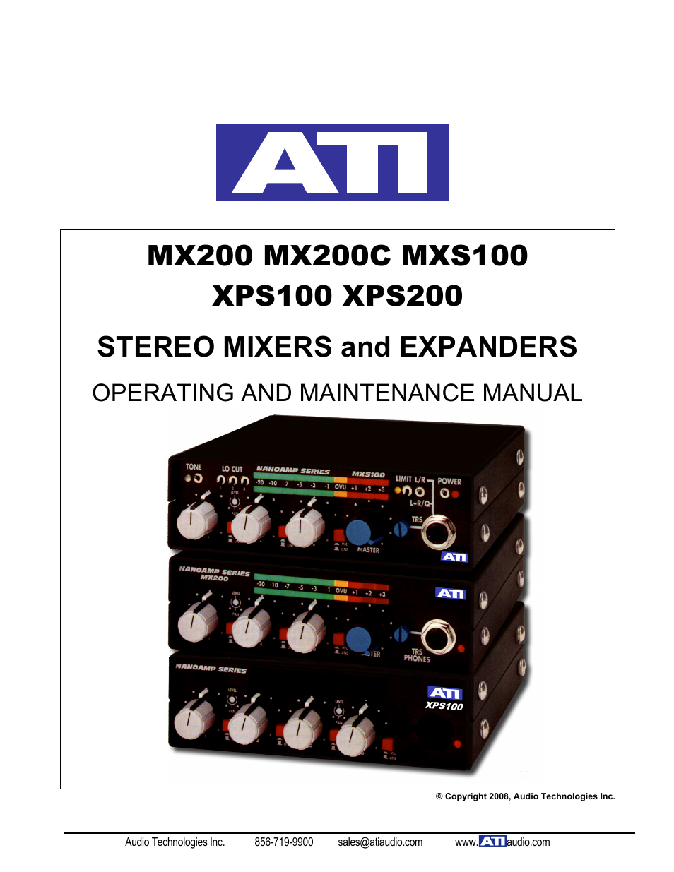 ATI Audio MX200 User Manual | 16 pages