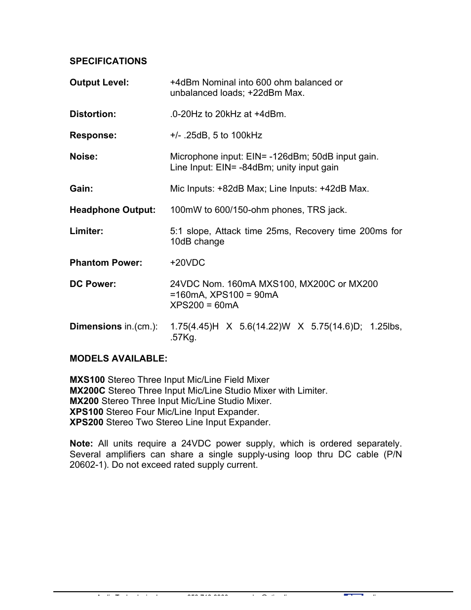 ATI Audio MX200 User Manual | Page 15 / 16