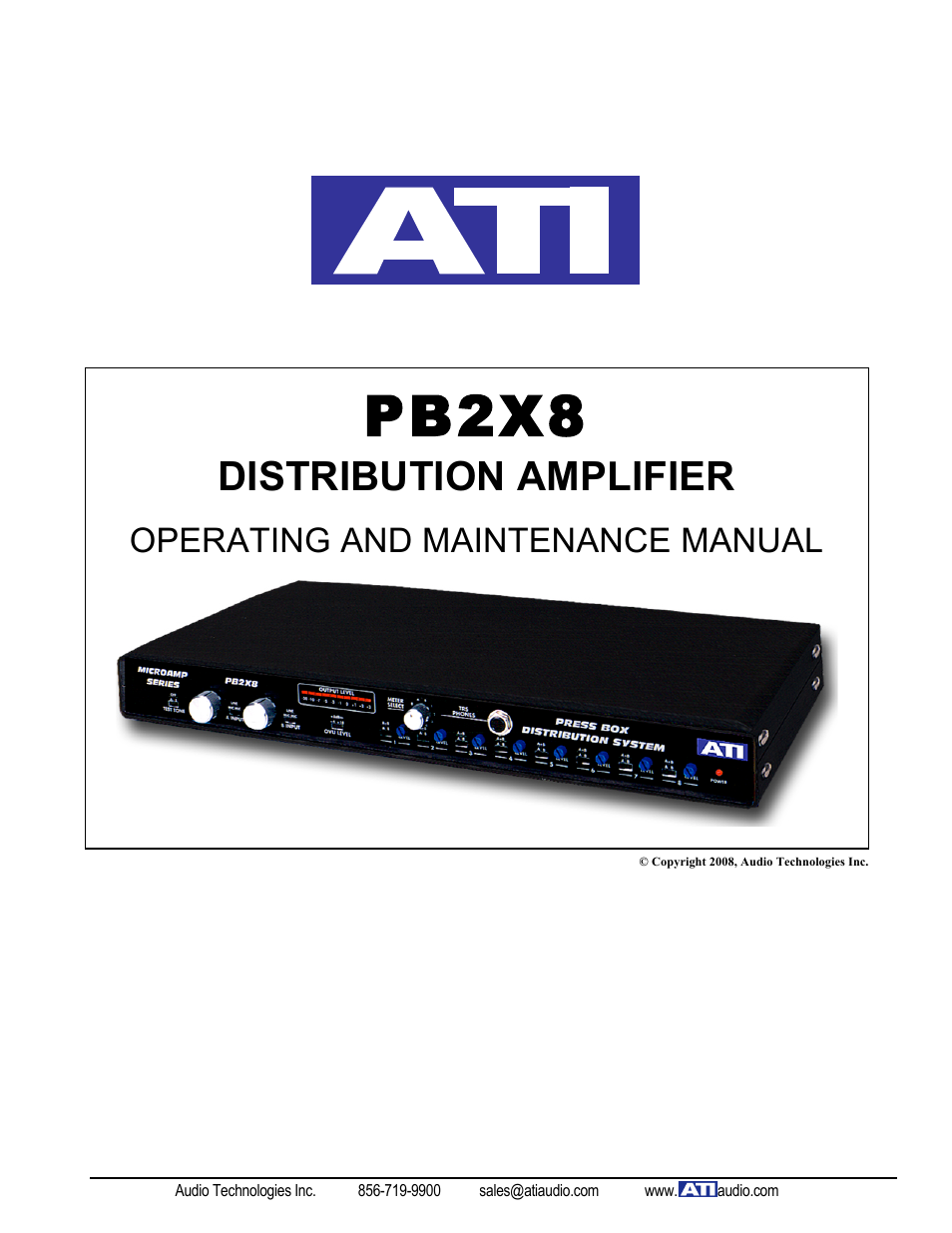 ATI Audio PB2X8 User Manual | 5 pages